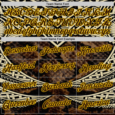 Custom Stitched Black Brown Cream-Yellow 3D Pattern Design Snake Skin Print Sportswear Pullover Sweatshirt Hoodie