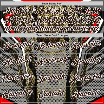 Custom Stitched Black Brown Red-White 3D Pattern Design Snake Skin Print Sportswear Pullover Sweatshirt Hoodie