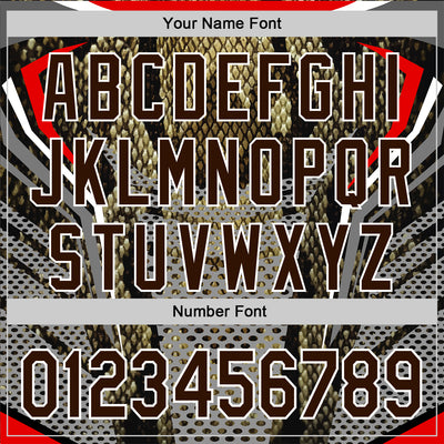 Custom Stitched Black Brown Red-White 3D Pattern Design Snake Skin Print Sportswear Pullover Sweatshirt Hoodie