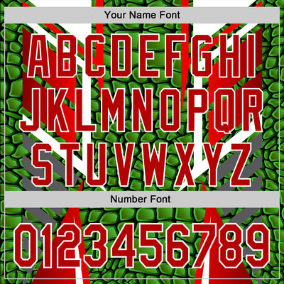 Custom Stitched Green Red-White 3D Pattern Design Crocodile Skin Print Sportswear Pullover Sweatshirt Hoodie