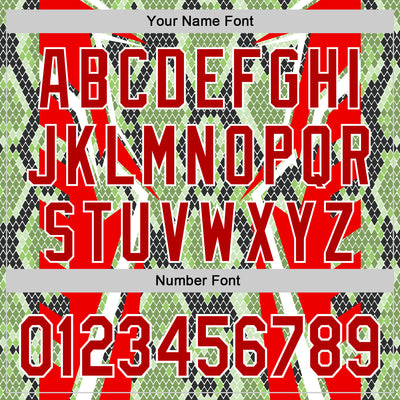 Custom Stitched Green Red Black-White 3D Pattern Design Snake Skin Print Sportswear Pullover Sweatshirt Hoodie