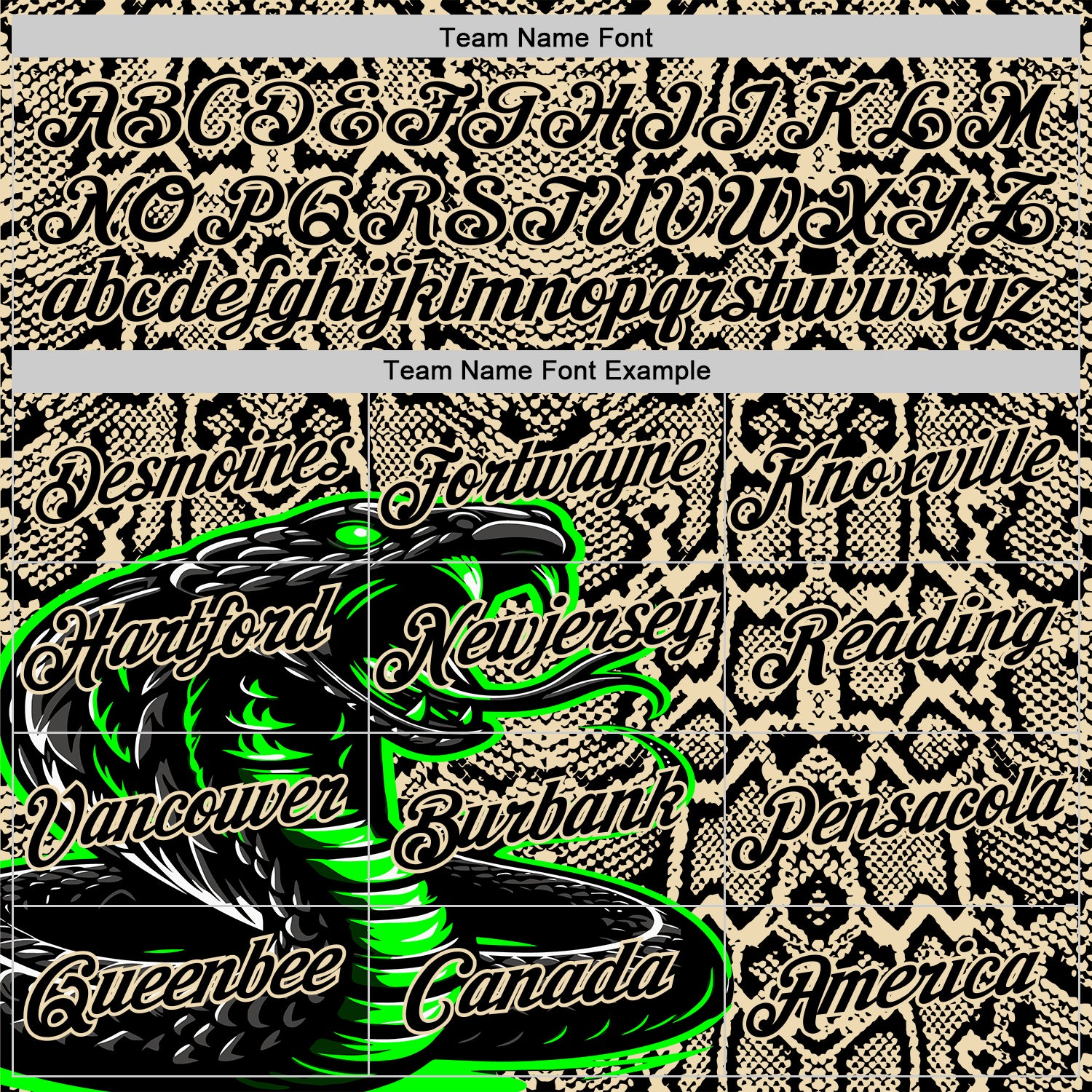 Custom Stitched Cream Black-Green 3D Pattern Design Snake Skin Print Sportswear Pullover Sweatshirt Hoodie