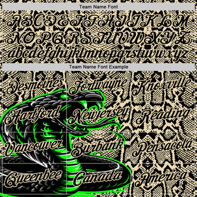 Custom Stitched Cream Black-Green 3D Pattern Design Snake Skin Print Sportswear Pullover Sweatshirt Hoodie