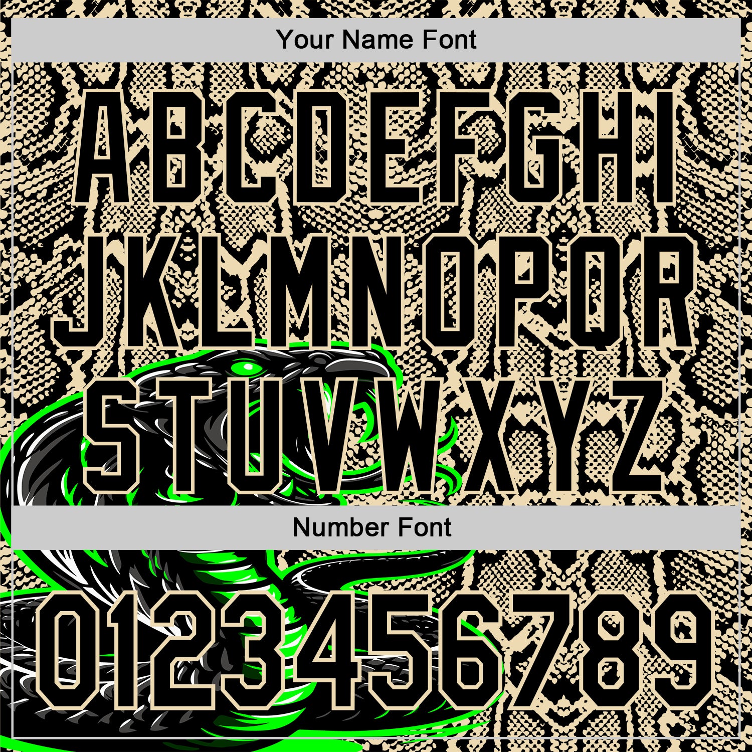 Custom Stitched Cream Black-Green 3D Pattern Design Snake Skin Print Sportswear Pullover Sweatshirt Hoodie