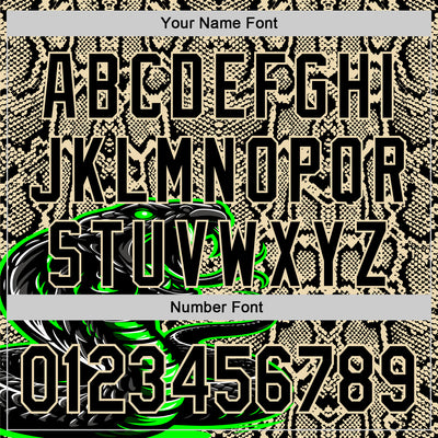 Custom Stitched Cream Black-Green 3D Pattern Design Snake Skin Print Sportswear Pullover Sweatshirt Hoodie