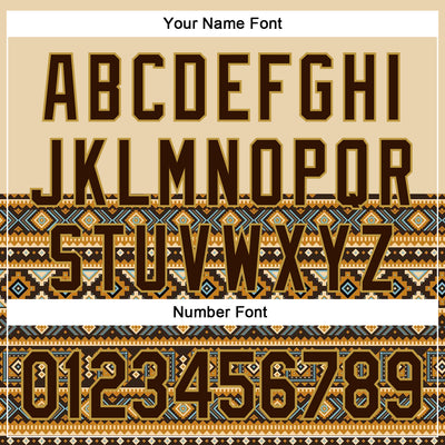 Custom Cream Brown-Old Gold 3D Pattern Design Western Cowboy Tribal Ethnic Sports Pullover Sweatshirt Hoodie