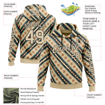 Custom Cream City Cream-Black 3D Pattern Design Western Cowboy Tribal Ethnic Sports Pullover Sweatshirt Hoodie