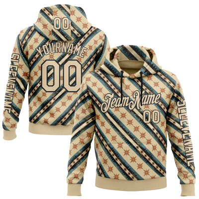 Custom Cream City Cream-Black 3D Pattern Design Western Cowboy Tribal Ethnic Sports Pullover Sweatshirt Hoodie