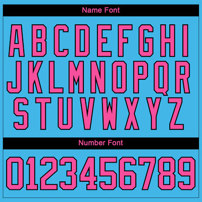 Custom Sky Blue Pink Black-White 3D Splash Hockey Lace Neck Jersey