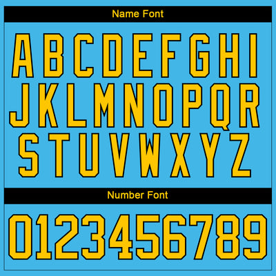 Custom Sky Blue Yellow Black-White 3D Splash Hockey Lace Neck Jersey