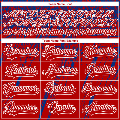 Custom Red Royal-White 3D Splash Hockey Lace Neck Jersey