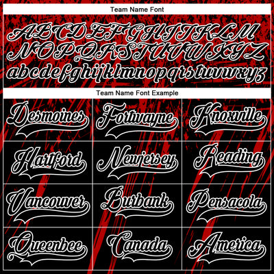 Custom Black Red-White 3D Splash Hockey Lace Neck Jersey