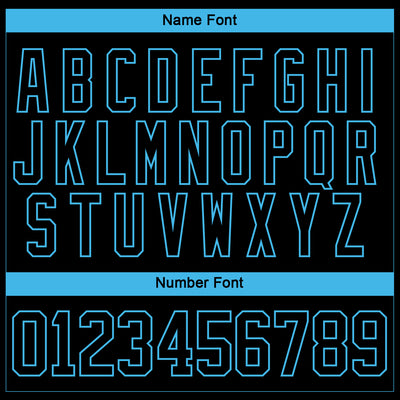 Custom Black Sky Blue-White 3D Splash Hockey Lace Neck Jersey