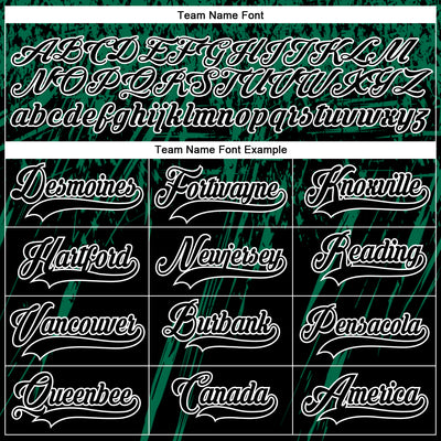 Custom Black Kelly Green-White 3D Splash Hockey Lace Neck Jersey