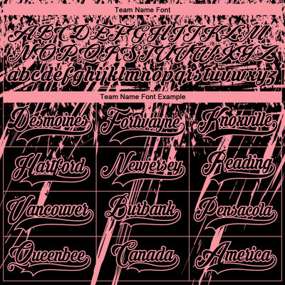 Custom Black Medium Pink-White 3D Splash Hockey Lace Neck Jersey