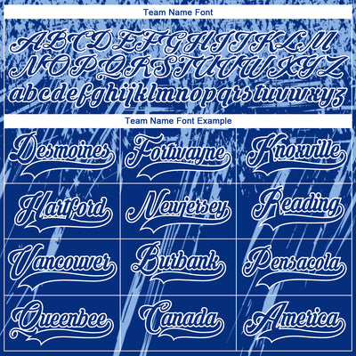 Custom Royal Light Blue-White 3D Splash Hockey Lace Neck Jersey