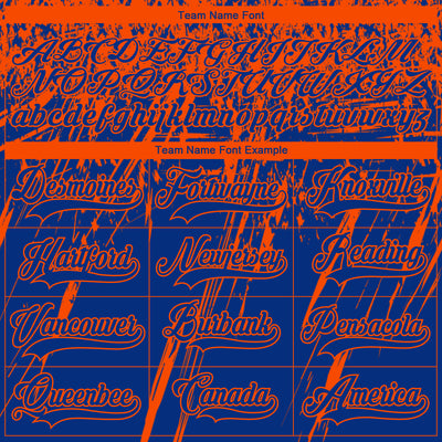 Custom Royal Orange-White 3D Splash Hockey Lace Neck Jersey