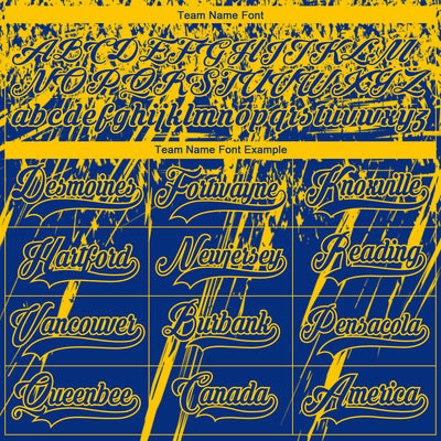 Custom Royal Yellow-White 3D Splash Hockey Lace Neck Jersey