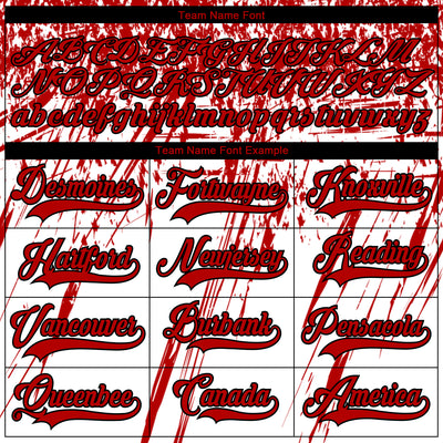 Custom White Red-Black 3D Splash Hockey Lace Neck Jersey