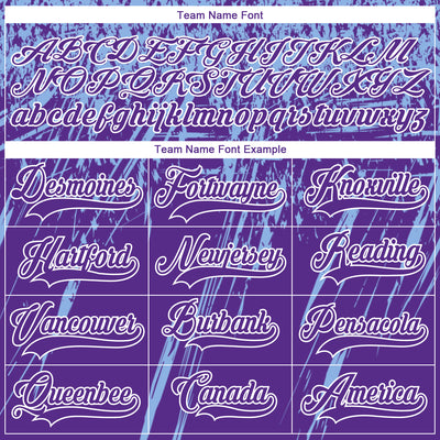 Custom Purple Light Blue-White 3D Splash Hockey Lace Neck Jersey