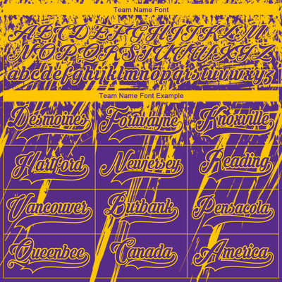 Custom Purple Yellow-White 3D Splash Hockey Lace Neck Jersey