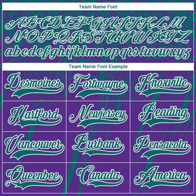 Custom Purple Teal-White 3D Splash Hockey Lace Neck Jersey