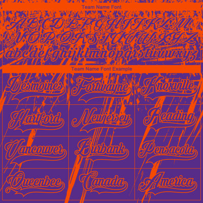 Custom Purple Orange-White 3D Splash Hockey Lace Neck Jersey