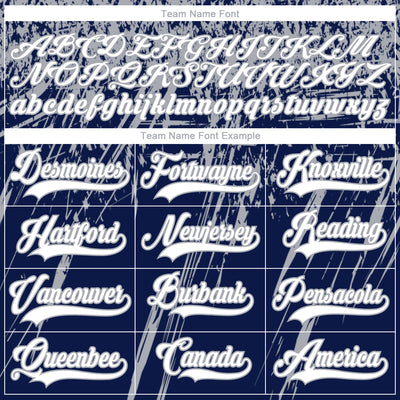 Custom Navy White-Gray 3D Splash Hockey Lace Neck Jersey