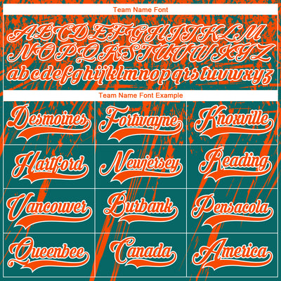 Custom Teal Orange-White 3D Splash Hockey Lace Neck Jersey