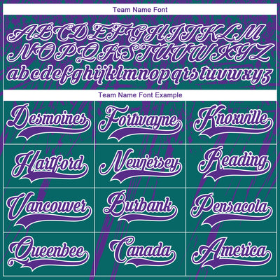 Custom Teal Purple-White 3D Splash Hockey Lace Neck Jersey