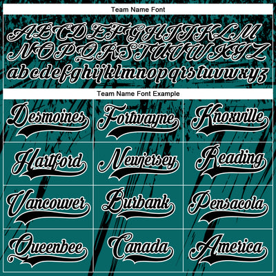 Custom Teal Black-White 3D Splash Hockey Lace Neck Jersey