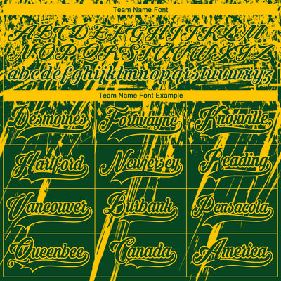 Custom Green Yellow-White 3D Splash Hockey Lace Neck Jersey