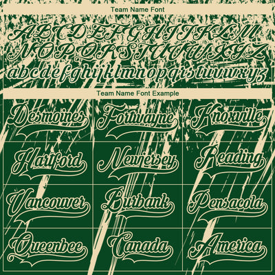 Custom Green Cream-Black 3D Splash Hockey Lace Neck Jersey