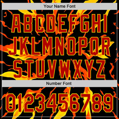 Custom Black Red-Yellow 3D Abstract Flame Sports Pullover Sweatshirt Hoodie