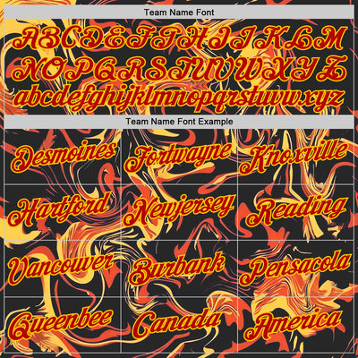 Custom Black Red-Yellow 3D Abstract Flame Sports Pullover Sweatshirt Hoodie