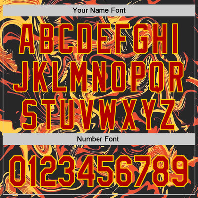 Custom Black Red-Yellow 3D Abstract Flame Sports Pullover Sweatshirt Hoodie