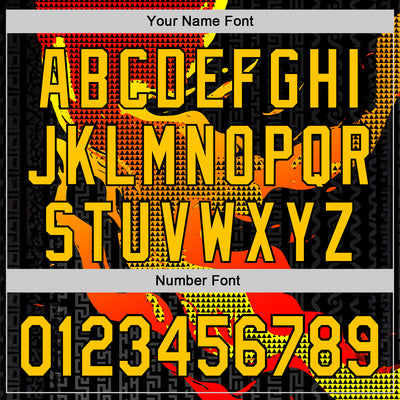 Custom Red Yellow-Black 3D Abstract Flame Sports Pullover Sweatshirt Hoodie