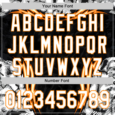 Custom Black White-Bay Orange 3D Abstract Flame Sports Pullover Sweatshirt Hoodie