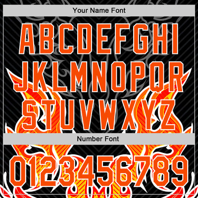 Custom Black Orange-White 3D Abstract Flame Sports Pullover Sweatshirt Hoodie