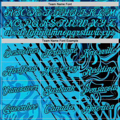 Custom Lakes Blue Black 3D Abstract Flame Sports Pullover Sweatshirt Hoodie