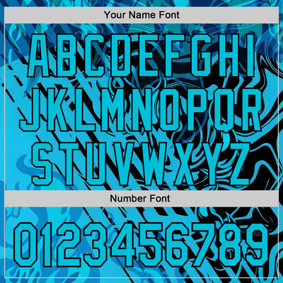 Custom Lakes Blue Black 3D Abstract Flame Sports Pullover Sweatshirt Hoodie