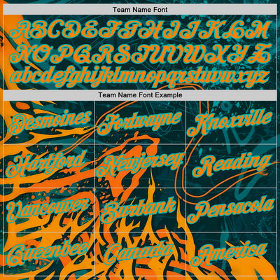 Custom Green Bay Orange-Aqua 3D Abstract Flame Sports Pullover Sweatshirt Hoodie