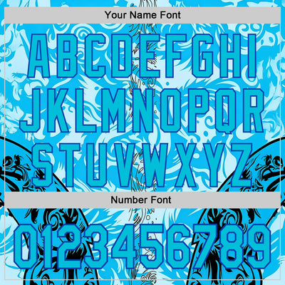 Custom Blue Thunder Blue Black-Lakes Blue 3D Abstract Flame Sports Pullover Sweatshirt Hoodie