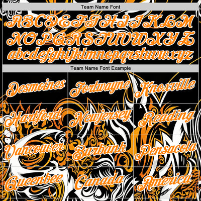 Custom Black Bay Orange-White 3D Abstract Flame Sports Pullover Sweatshirt Hoodie