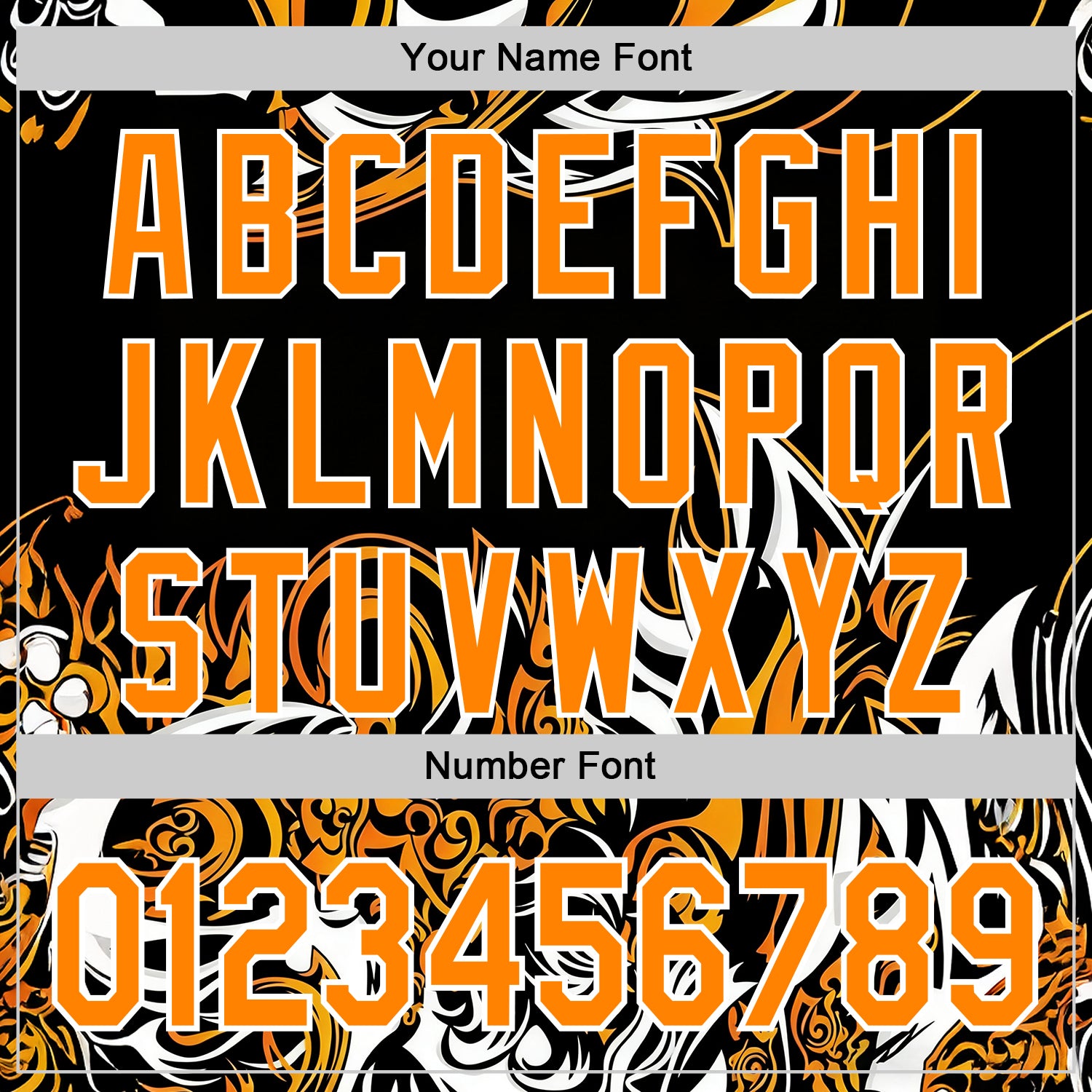 Custom Black Bay Orange-White 3D Abstract Flame Sports Pullover Sweatshirt Hoodie