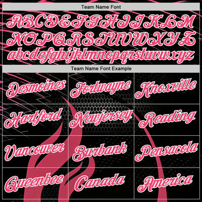 Custom Black Neon Pink-White 3D Abstract Flame Sports Pullover Sweatshirt Hoodie