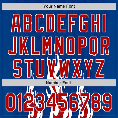 Custom Royal Red-White 3D Abstract Flame Sports Pullover Sweatshirt Hoodie