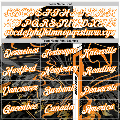 Custom Black White-Bay Orange 3D Abstract Flame Sports Pullover Sweatshirt Hoodie