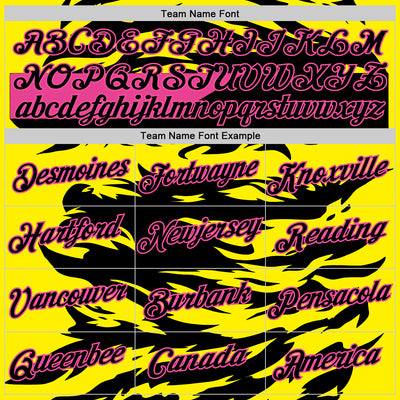 Custom Black Light Yellow-Pink 3D Abstract Flame Sports Pullover Sweatshirt Hoodie