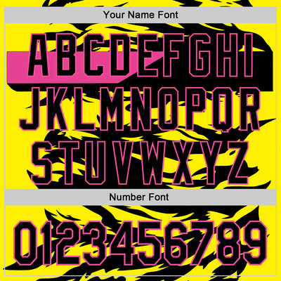 Custom Black Light Yellow-Pink 3D Abstract Flame Sports Pullover Sweatshirt Hoodie